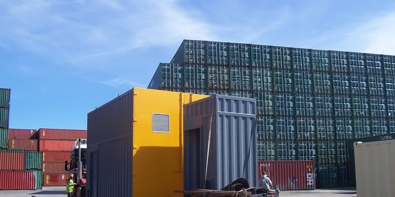 Containers for sale in the yard